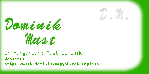 dominik must business card